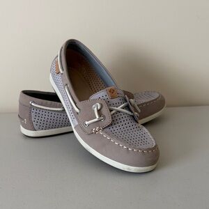 Sperry Perforated Gray Boat Shoes 9M